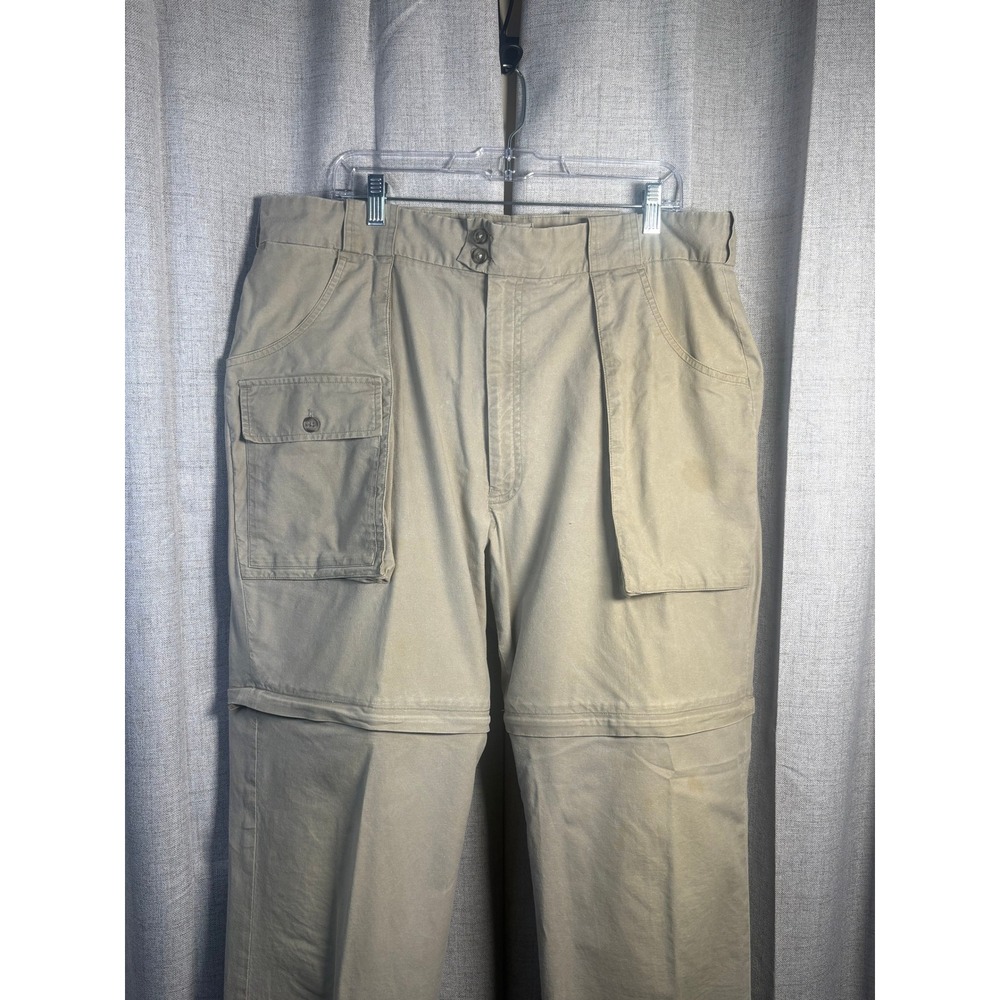 Banana Republic Mens Tan Zip Off Convertible Safari Cargo Pants 38x30 Vintage